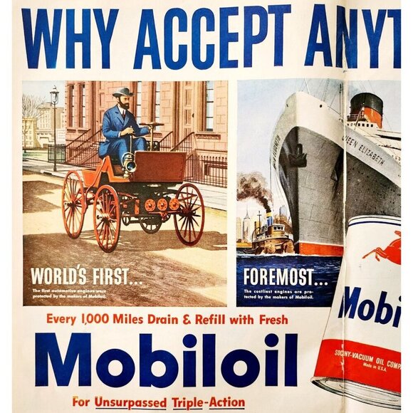 1950 Mobil Oil Mobilgas Centerfold Advertisement Automobile Transportation DWJJ9 - Picture 1 of 4